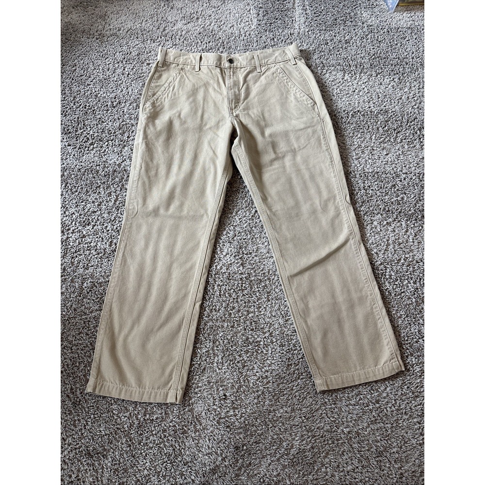 Carhartt Pants Mens 36x30 Brown Tan B299 GKH Carpenter Relaxed Canvas Work